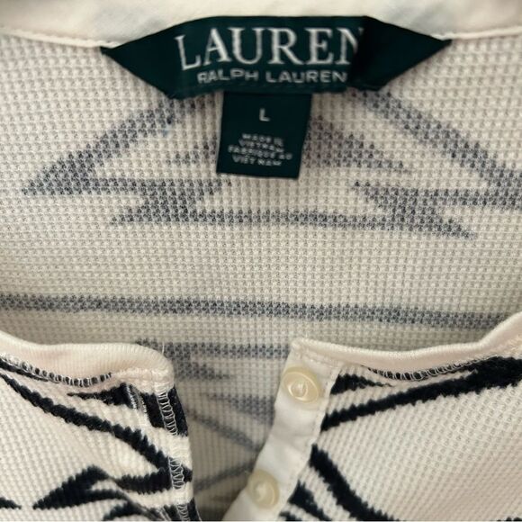 Ralph Lauren Long Sleeve Henley Top Aztec Size Large - Picture 4 of 4